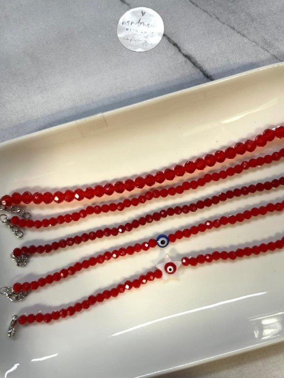 PULSERAS CRISTAL DE ROCA ROJAS 