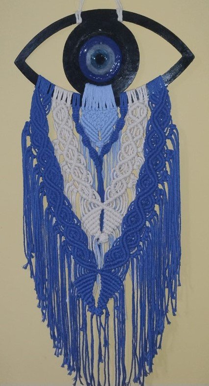 tapiz colgante ojo turco en azul 