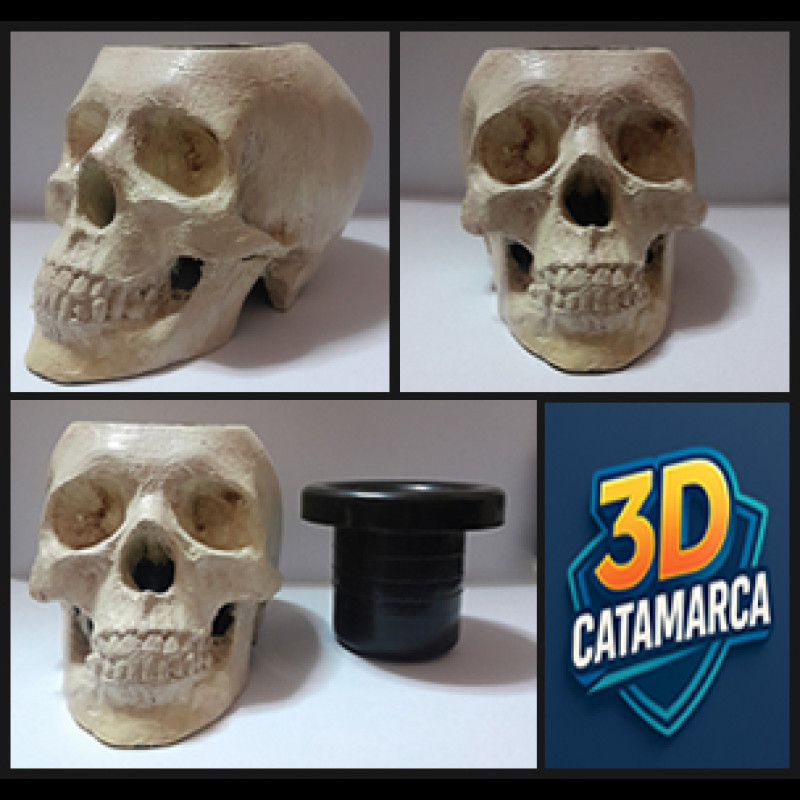 Mate Cráneo Antiguo 3D - Pintado a Mano